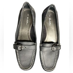ThomMcan Women's Black Leather Loafers